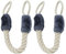 Relaxdays Türkordel Klemmschutz, 2er Set, Türstopper Klinke, Baby Türsicherung, weich, Baumwolle, 57 cm, beige/blaugrau