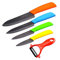 Wolf War Set di coltelli in Ceramica, 4 Coltelli Ceramica e 1 Pelapatate (6'' Coltello da Cucina, 5'' Coltello Multiuso, 4'' Coltello da Frutta, 3'' Coltello di Sbucciatura) affilato e Leggero