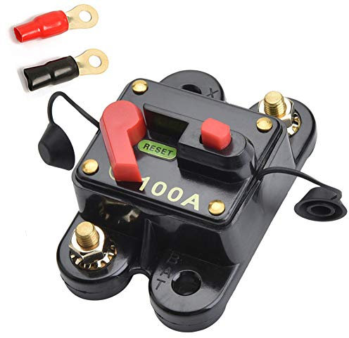 Qiorange 12V-24V 100A DC Automatische Sicherung Schalter Leistungsschalter Reset Sicherung Auto Marine Boat Bike Stereo Audio (100A)