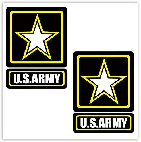 Biomar Labs® 2 x Vinyl Aufkleber USA Star Armee der Vereinigten Staaten Militär Stern Amerika Car Window Stickers Fenster Autoaufkleber Auto Motorrad Fahrrad Helm Tuning B 254