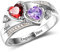 Personalisierte Versprechens Ringe für Ihre Mutter Ringe mit Namen und Simulierten Geburtssteinen Gravur Damen Ringe für Weihnachten (ringe 2, 54 (17.2))