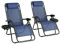 Straame Garden | Zero Gravity Chair | Set of 2 | Heavy Duty Textoline | Outdoor & Garden Sunloungers | Reclining & Folding Chair with Cup Holder and Headrest Pillow (Navy)