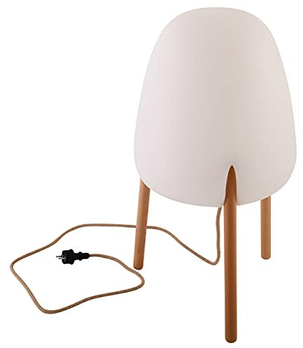 New Garden Stehlampe Rocket 70 in WEIß-Natur, mit Fernbedienung 2.4G, stabile Hülle, stufenlos dimmbar, warm - kaltweiß, 2 Timer, 3 Memory-Switch, 9 W, E27, Moderne LED Outdoor-Leuchte, 70 cm hoch