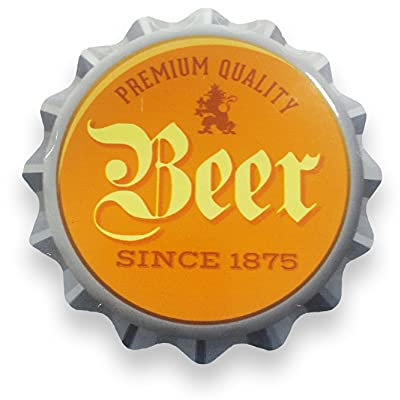 EUROXANTY Untersetzer | Bierdeckel aus Keramik | bedruckter Glasuntersetzer in Form Einer Flaschenkapsel | runder Tassenuntersetzer | Untersetzer für Gläser | Bierdeckel mit Kork-Fuß