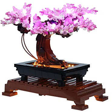 LocoLee Led Beleuchtungsset Kompatibel mit LEGO Bonsai Baum, Licht-Set Kompatibel mit LEGO 10281 Bonsai Baum, Lights Set for Bonsai Tree,nur Beleuchtungssets Kein Modell(Rosa)
