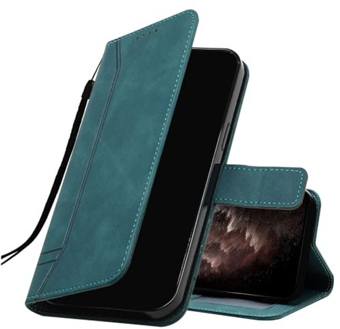 IMEIKONST Kompatibel mit LG K50 Hülle Leder, Magnetic Brieftasche mit 3 Kartenfächer Standfunktion Retro Tasche Stoßfeste Schutzhülle Handyhülle für LG K50 Green HXA