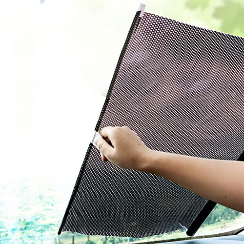 Écran solaire de voiture Ventouse pare-soleil solaire de rideau de voiture Balcon rétractable automatique Store Enrouleur Salle de Bains Isolation Thermique Stores à Rouleau occultants (68x125cm)