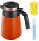1.6 liter Isolierkanne Thermoskanne, 304 Edelstahl Isolierkanne Kaffeekanne mit LED Temperaturanzeige Thermoskanne, ideal als Kaffeekanne oder Teekanne, Thermokanne mit 48H Wärmespeicherung (Orange)