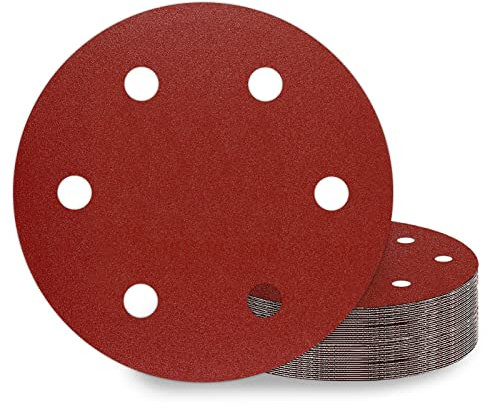 KONGMING Disques de Ponçage 225 mm 25 Pièces Disque Abrasif 225mm 6 Trous Grain P150 pour Girafe Ponceuse