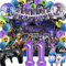 SWOKKTS Gaming Party Geburtstag Deko 11 jahre, Fortnit Gamer Geburtstagsdeko 11 jahre Set, Videospiel Geburtstag Luftballons für Junge Deko, Play Geburtstagsbanner Folienballon und Hintergrund