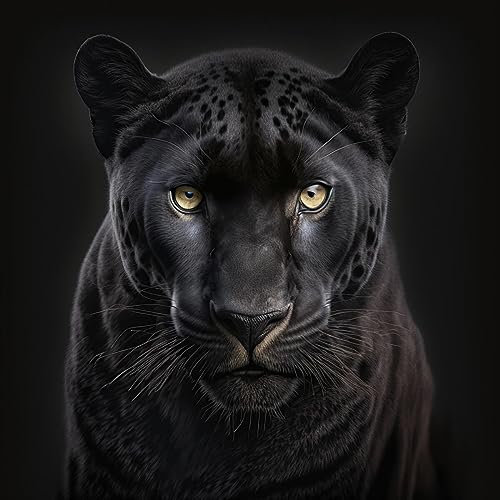 Ceanothe Tableau sur verre portrait panthère 45x45 cm - Impression Image Haute Définition Pour Décoration Murale avec Finition Brillante Fabriqué en France