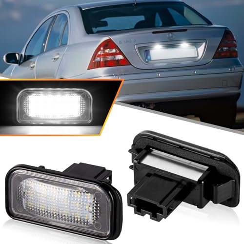 OZ-LAMPE LED Kennzeichenbeleuchtung für Mercedes-Benz C-CLASS W203 SL-CLASS R230 CLD-CLASS W209, Kennzeichen mit CAN-Bus, 18 * 2835 SMD Nummernschildbeleuchtung LED, 2 Stücke