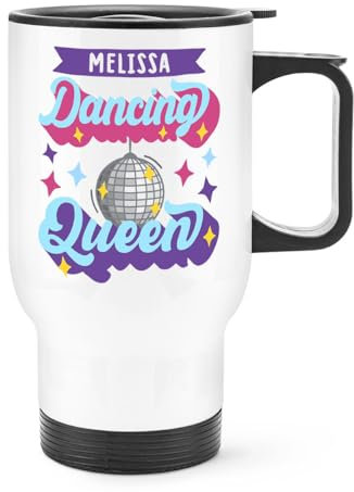 Personalised Dancing Queen Travel Mug Cup with Handle