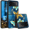 BENTOBEN Custodia per Z Flip 3 Samsung Galaxy, Custodia Samsung Z Flip3 lucida custodia di protezione antiurto luminosa, motivo farfalla blu ultra sottile fotocamera protezione cover Galaxy Z Flip 3