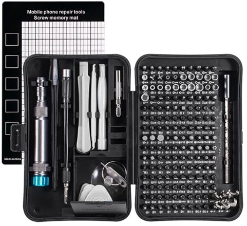 170 in 1 S2 Steel Aluminum Handle Screwdriver Set Telecommunication Maintenance Mobile Phone Screwdriver Tool Multi-Purpose (Color : Grey)