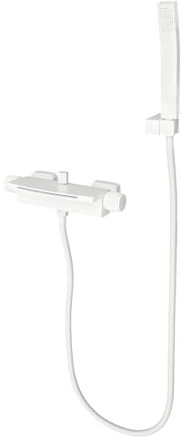 Robinet de baignoire - Robinet mitigeur de baignoire - Blanc - Robinet cascade - Robinet mural avec tuyau en acier inoxydable 304