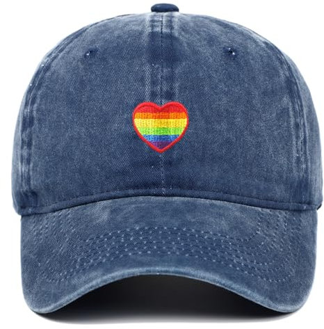 TRIXES Blau Denim Regenbogen Kappe - Mütze mit Denim-Effekt - Perfekt für LGBTQIA2s+ - Zeigen Sie Unterstützung & Vielfalt, blau, 1-2
