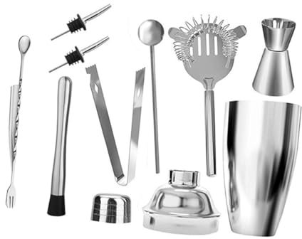 ABOOFAN 9pièces Shaker à Cocktail Acier Inoxydable pour Mélanger Boissons Lot de Shakers Pratiques pour Maison Bar