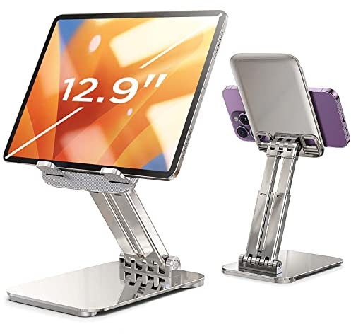 LISEN Soporte para iPad, soporte para tableta, soporte ajustable para escritorio, soporte de monitor portátil para 2024 iPad Pro 9.7, 10.5, 11, 12.9 Air Mini 6 5 4 Samsung y Tablet
