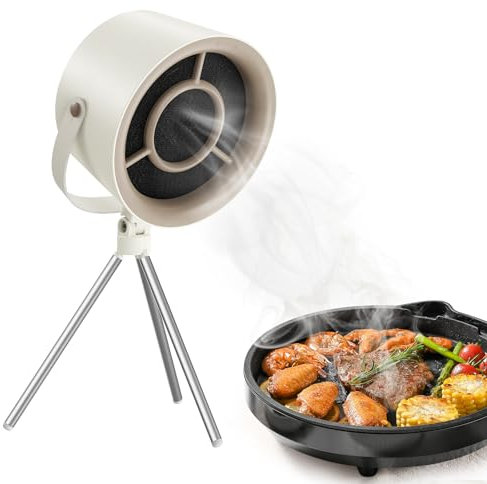 ORIA Portable Extractor Fan, Household Portable Extractor Hood with 3-Speed Exhaust Fan, 1200Pa Suction, 5 Filter Pads, Low Noise, Detachable, Desktop Range Hood for BBQ, Hot Pot, Indoor Dinner Party