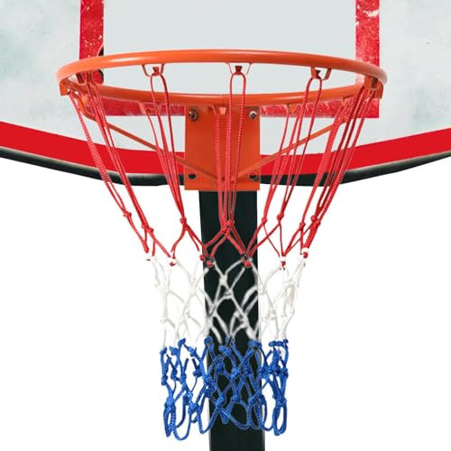 Monozoz Basketballnetz – leichtes Ersatz-Basketballnetz aus Nylon, Allwetter-Basketball-Spielnetz für drinnen und draußen, für Innenhof, Stadien