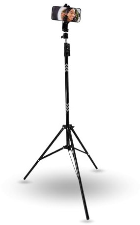 TronicXL 210cm Smartphone Stativ mit Kugelkopf drehbar Halterung Ständer Tripod Handy hoch groß Foto Video höhenverstellbar