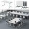 DAXUESEH Konferenztisch, klappbare Besprechungstische, für Besprechungsraum, Arbeitszimmer, Podcast-Tisch, platzsparend, mit Rollen, klappbarer mobiler Schulungstisch,47.2in
