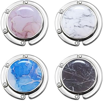 Lot de 4 supports de sac à main pliables et antidérapants - Pour sacs à main, bureau, restaurant, bureau