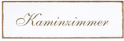 Dekolando Deko Türschild - Kaminzimmer - Schild 150 x 50 mm - Schilder Türschilder Namensschilder Wohnung selbstklebend Holzschild Tür Holzschilder