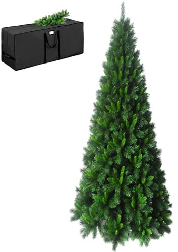 Marvin Albero di Natale Effetto Realistico Pino Sweden Slim Artificiale Richiudibile Salvaspazio Apertura Ramo a gancio Facile da Montare Decorazioni Natalizie Folto Verde Ignifugo Borsone (150 CM)