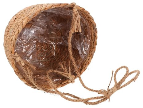 Yardwe Panier Suspendu en Rotin Tressé Vignes Petite Jardinière pour Balcon Décoration Murale À Suspendre