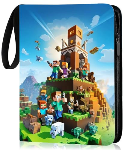 IFHDO Taschen Kartenhalter Album,4 Album Heft Ordner Buch Taschen,Kompatibel mit diversen ideal zum Aufbewahren von Heften für Karten,Ordner für Mine-Craft Karten mit 400 Taschen Sammelkartenbinder