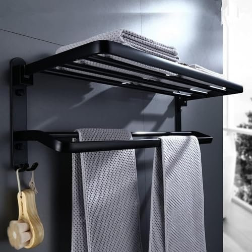 Porte-serviettes mural pliable en aluminium pour salle de bain, 50 cm de long