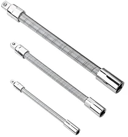 Prolunga Presa Flessibile, Barra Flessibile Set 3 Pezzi Biella Universale Elastica con Tubo Elastico con Manicotto 1/4-3/8-1/2 per Custodie di Computer, Armadi Elettrici, Mobili