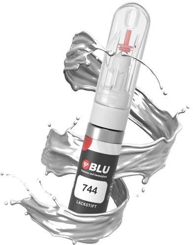 BLU Lackstift Auto kompatibel für BMW 744 Silber BRILLANTSILBER | Auto Lack Reparatur 2in1 Ausbesserungslack Pinsel + Nadel