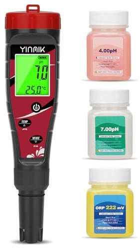 YINMIK Tester di Cloro, pH Meter Digitale di Cloro, pH Sale Tester, pH Clore TDS EC ORP Temp 0.1 Tester Piscina Professionale per Piscine Sale Hot Tub Acquari