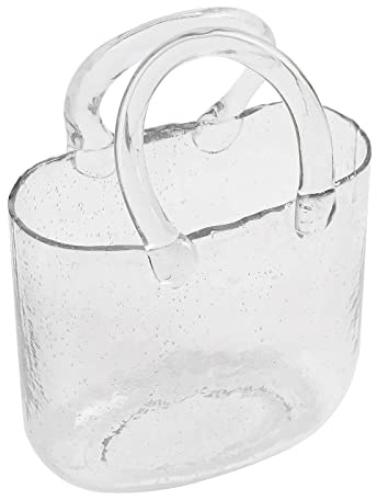 YIZITU Clear Glass Vase Fish Tasche Beutel Handtasche Beutel Vase Desktop Herzstück Für Schulbüroschlafzimmer Dekoration