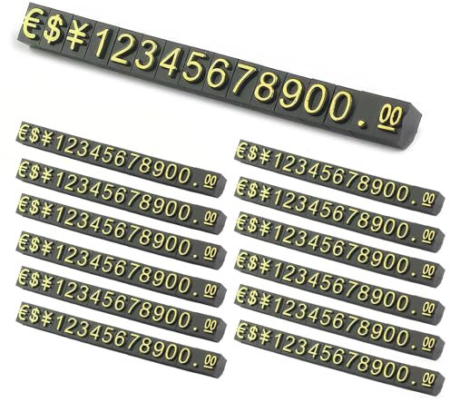 EUYKQNOI Preisanzeige-Würfel Verstellbarer Zahlenanzeige-Ständer Verkaufspreis-Blöcke 12 Stück preisschilder aufsteller preisschilder,price tag für Schmuck Uhr Ring Preisauszeichnung