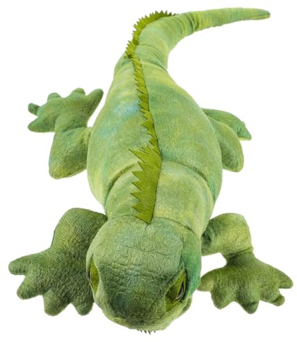 FUNOMOCYA Realistisches Chamäleon Kuscheltier Plüschtier aus Weichem Niedliches Großes Eidechsen Stofftier für Kinderzimmer Dekoration und Grün Langschwänzig