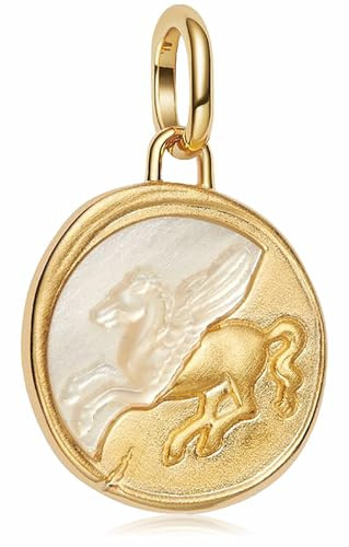 MSPOVOF Pegasus Medaillon Charms, S925 Sterling Silber Bead, für Armbänder und Halsketten, für Frauen Schmuck Geschenk