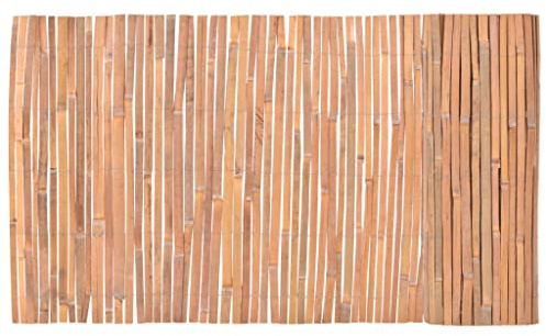 QJBSAVVA Clôture en Bambou Fendu 1000x70 cm, Canisse de Jardin en Rouleau avec Fil d'Acier Galvanisé, Brise-Vue Naturel pour Délimitation de Terrasse et Allée