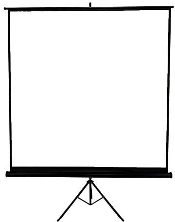 Melko Beamerleinwand mit Stativ, Stativleinwand, Heimkino, Büro, Projektoren, 178 x 178 cm, 99 Zoll - Ideal für HD-TV