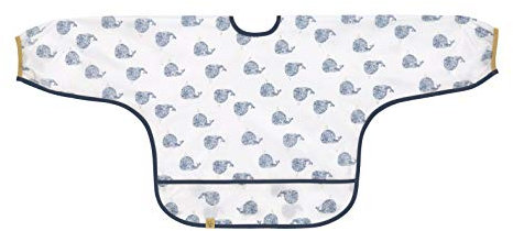 LÄSSIG Baby Kleinkind Langarmlätzchen Ärmellätzchen zum Binden Auffangschale/Long Sleeve Bib Little Water Whale