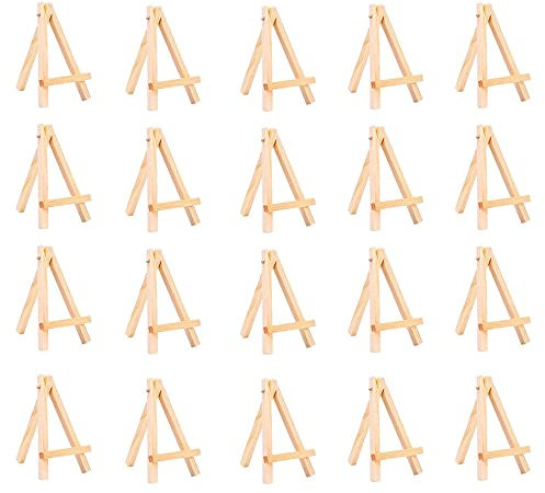 20 Pezzi Cavalletto Treppiede Legno, Mini Disegno Cavalletto Legno, Piccolo Legno Cavalletto, Mini Tavolo Cavalletto Legno, Adatta per La Decorazione della Tavola di Compleanno Battesimo di Nozze