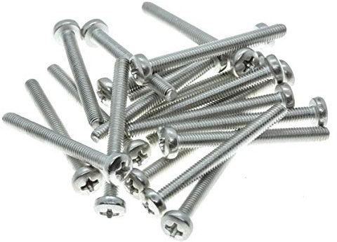 M4 (4mm x 30mm) Phillips Pan Head Machine Screws - Stainless Steel A2 (Pack of 20) DIN 7985