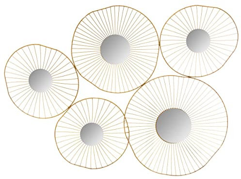 Atmosphera - Wanddekoration 5 goldene Spiegel 78 × 58 cm - Gold