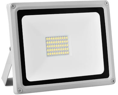 papasbox 50W LED Strahler, LED Fluter Superhell 5000LM Außenstrahler 6000K Kaltweiß, IP65 Wasserdicht Flutlicht Scheinwerfer Außenleuchte Wandleuchte für Garten, Sportplatz