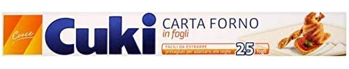 Cuki - Carta Forno, Facile da Estrarre, Pretagliati per Adattarsi alle Teglie - 10 confezioni da 25 fogli [250 fogli]