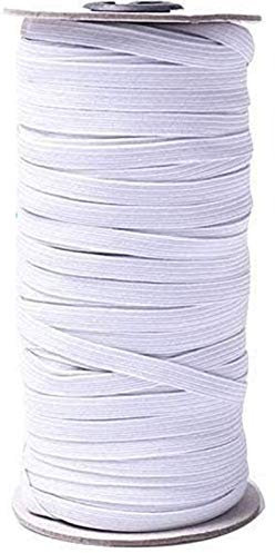 Dawwoti [6mm,50m]Flat Elastic Band,Braided Elastic Band,Braided Stretch Strap Cord Roll for Sewing and Crafting DIY Arts Crafting,6MM50M