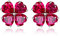 Boucles d'Oreilles Rubis Coupe cœur Brillant Élégantes Argent Sterling 925 Ne Rouiller Jamais Naturel et Hypoallergénique Pour Femmes,Trèfle à quatre feuilles lucky clover